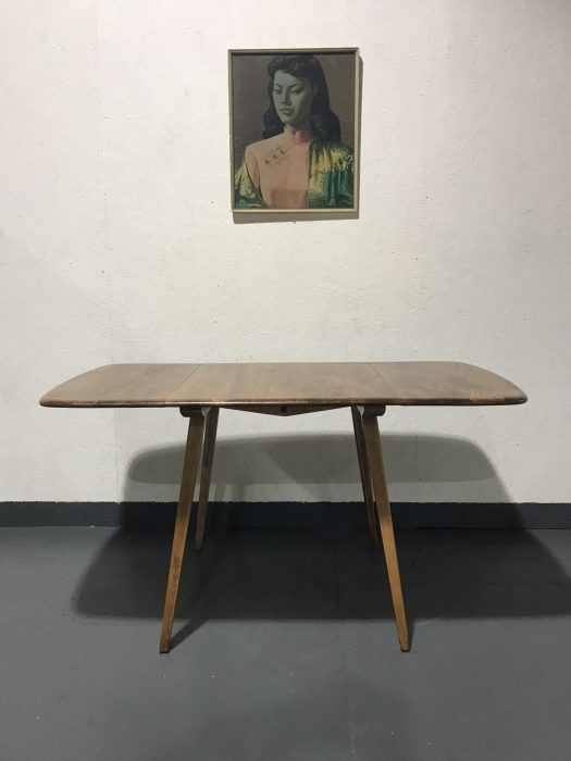 Vintage 1960s Ercol Drop Leaf Rectangular Elm & Beech Dining Table