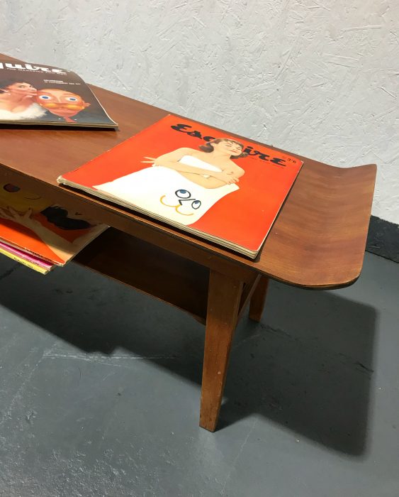 Vintage Sleigh Top Coffee Table Retro Mid Century Danish Style