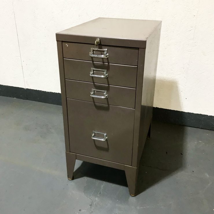 Vintage Industrial Metal 4 Drawer Filing Cabinet Storage