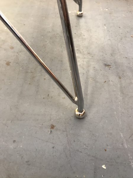 Single Eames Style Chrome Metal Wire Occasional Chair