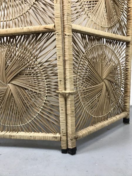 Vintage Retro Bamboo Cane Screen Room Divider