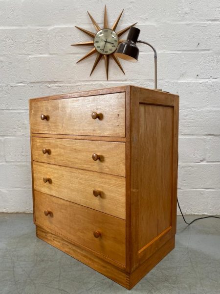 Vintage Papworth Air Ministry Mid Century Oak Chest of Drawers / Bureau / Desk 