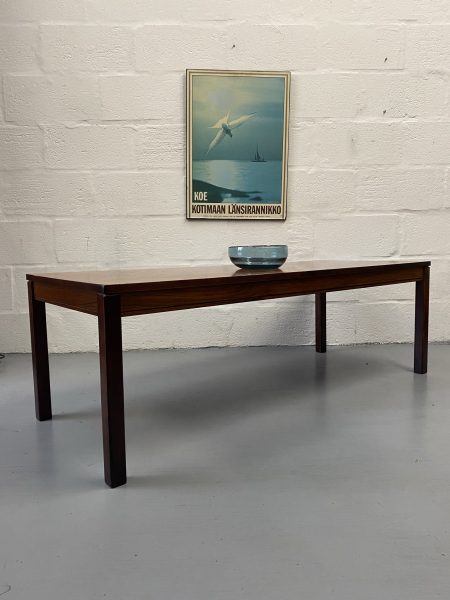 Vintage Rosewood Veneer Long Coffee Table by Heggen