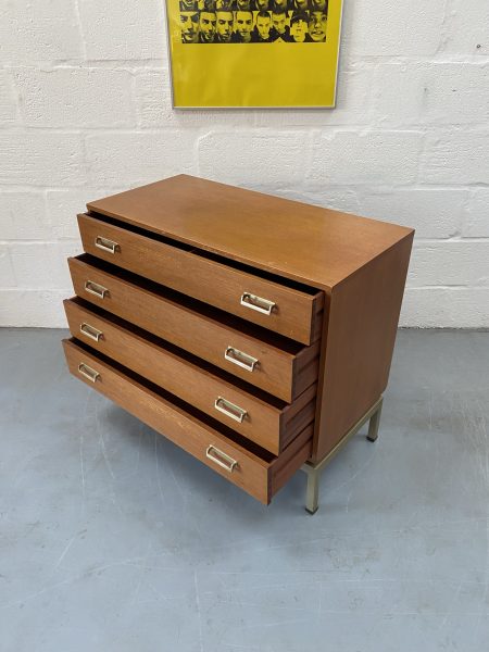 Vintage Mid Century G Plan 'Limba' Range 4 Drawer Chest Of Drawers