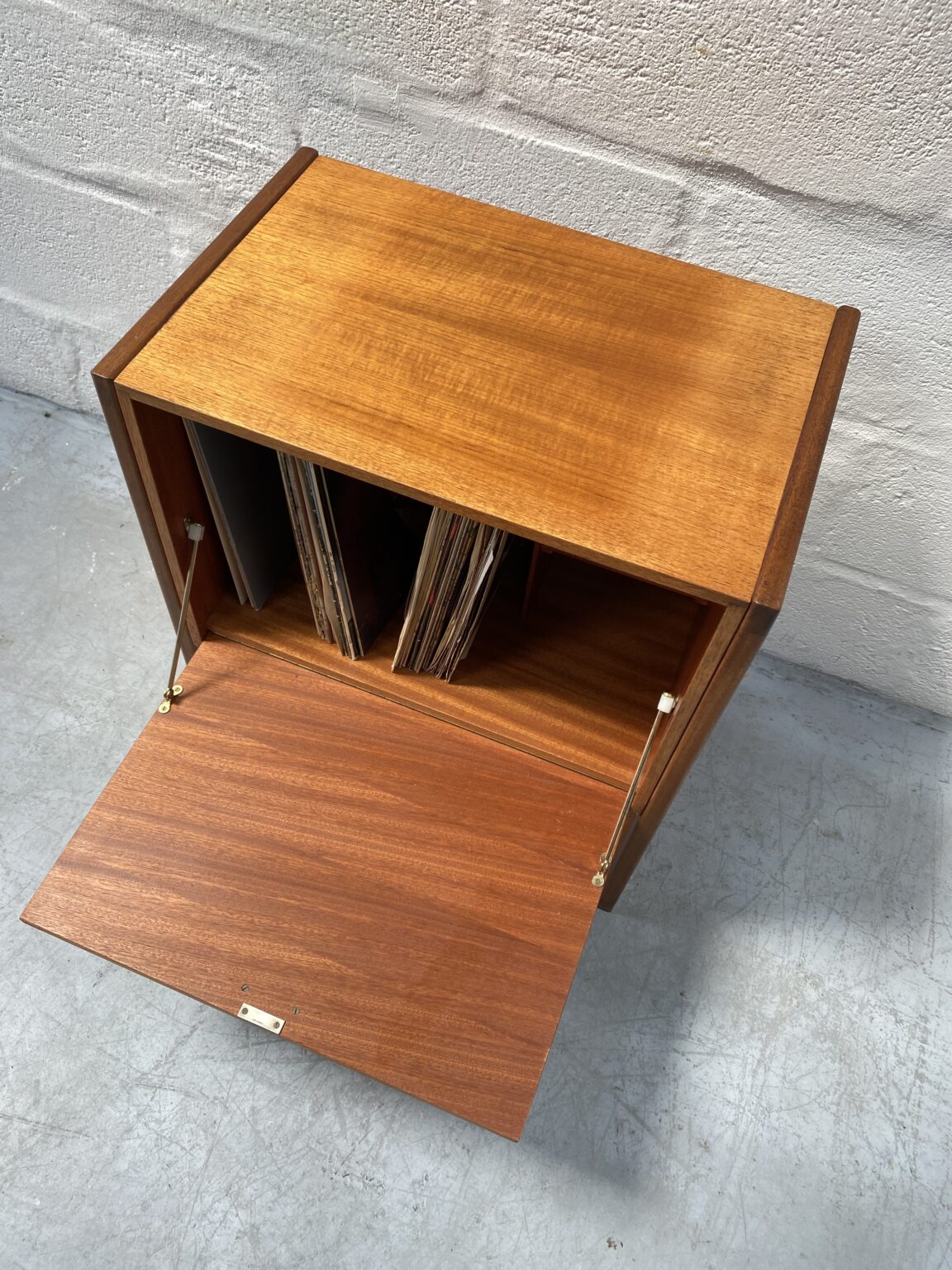 Vintage Danish Design Teak Vinyl Record Cabinet Pavement Vintage