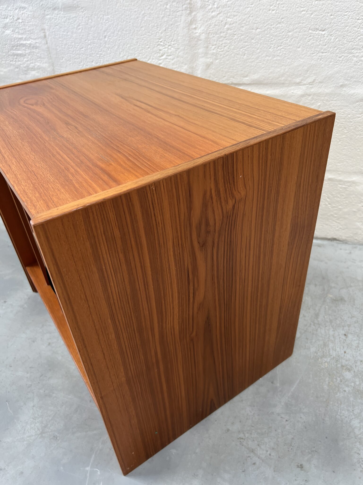 Retro Danish Design Teak Vinyl Record Cabinet Pavement Vintage