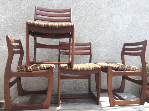 4 X Retro Teak Dining Chairs 1960s / 1970s Portwood (Danish Style)