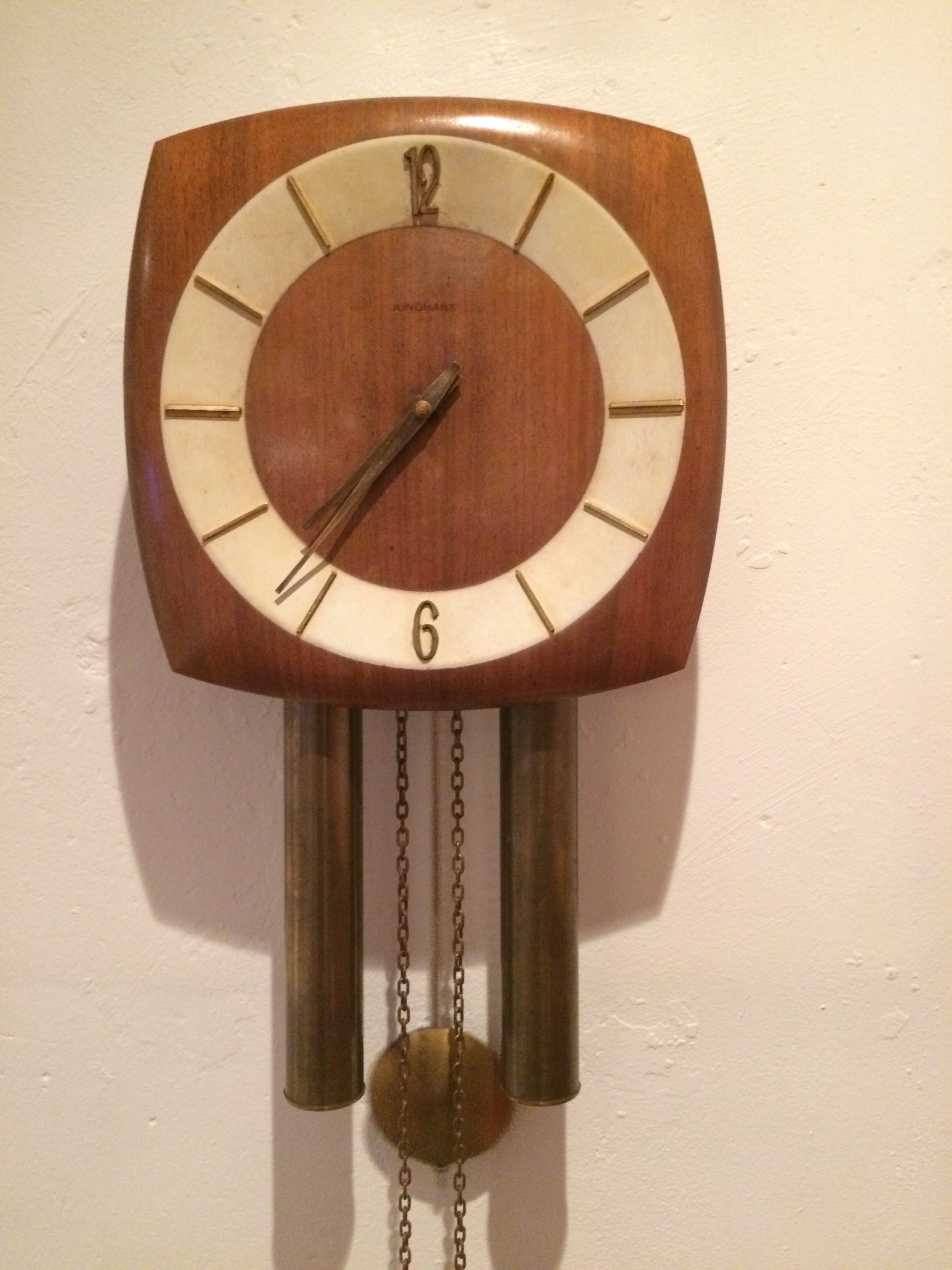 Junghams German Mid Century Pendulum Wall Clock Pavement Vintage