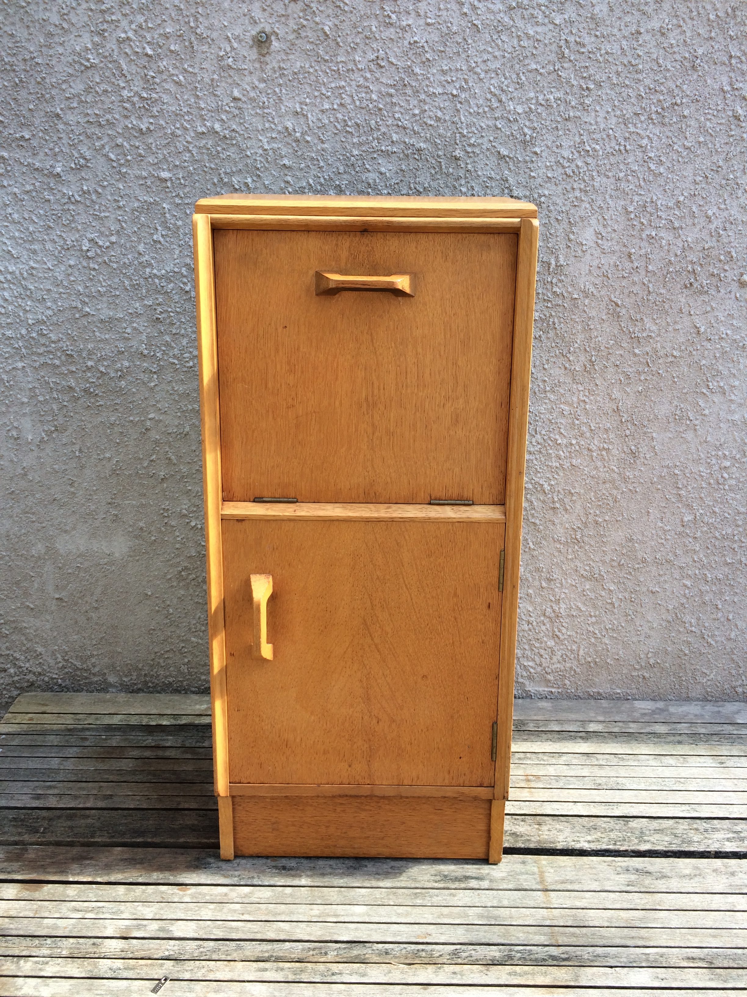 Unusual 1960s G Plan Gold Label Bedside Cabinet / Cupboard