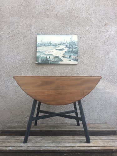 Mid Century 1960s Ercol Elm & Beech Old Colonial 377 Drop Leaf Dining Table