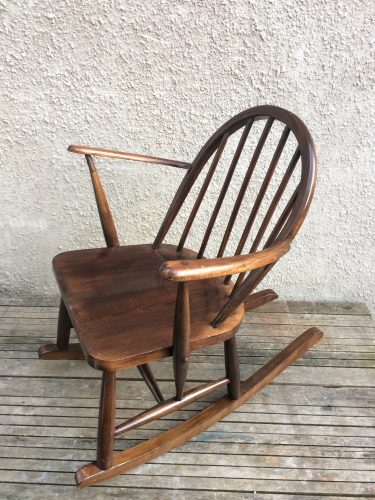Early CC41 Ercol Windsor Elm & Beech Framed Child's Rocking Chair