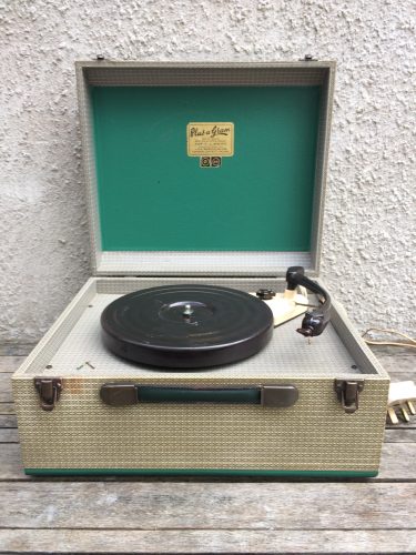 Vintage Plus-a-Gram Portable Record Player Garrard 33/45/78