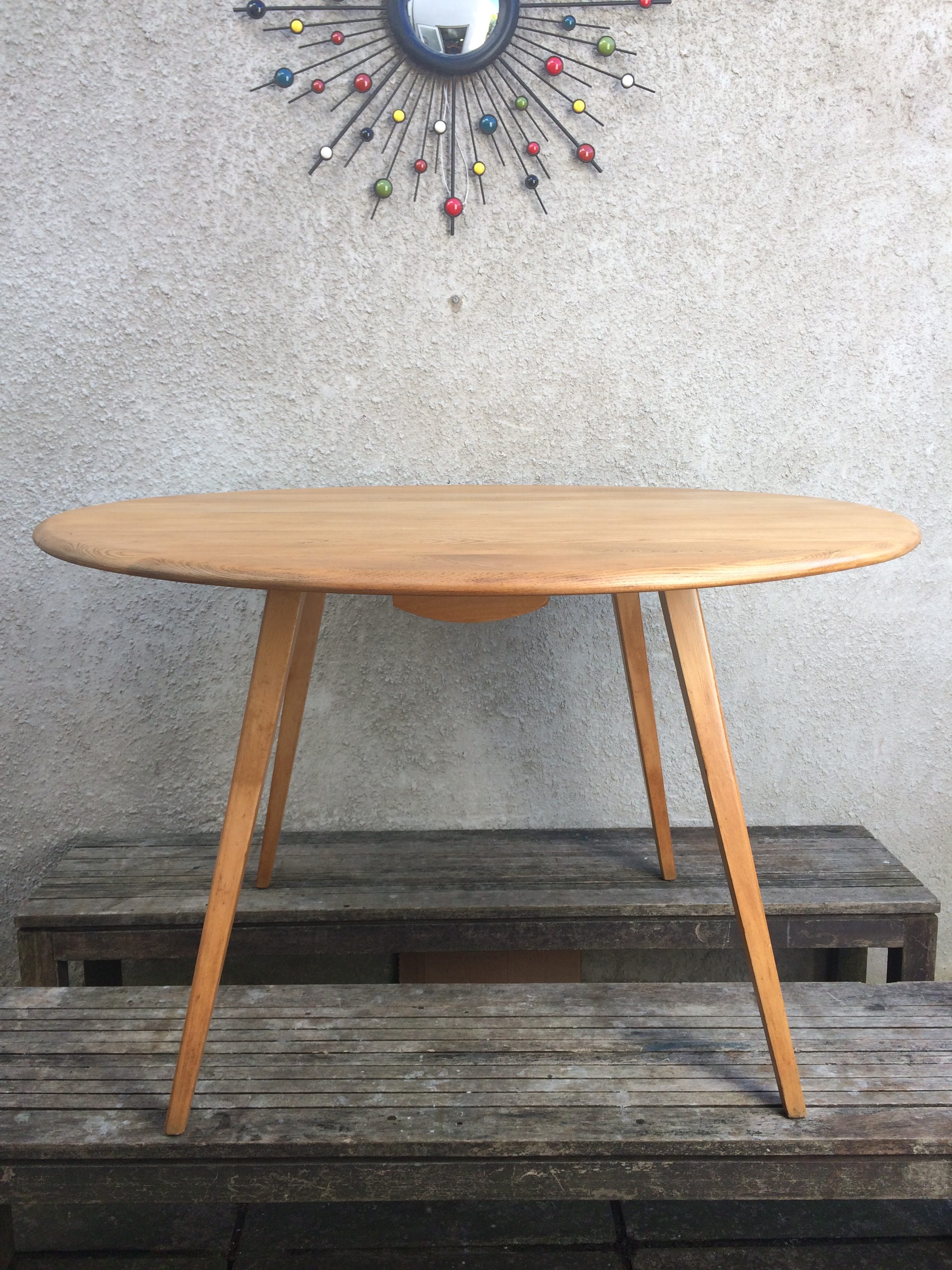 Vintage 1960s Windsor Blonde Ercol Drop Leaf Dining Table