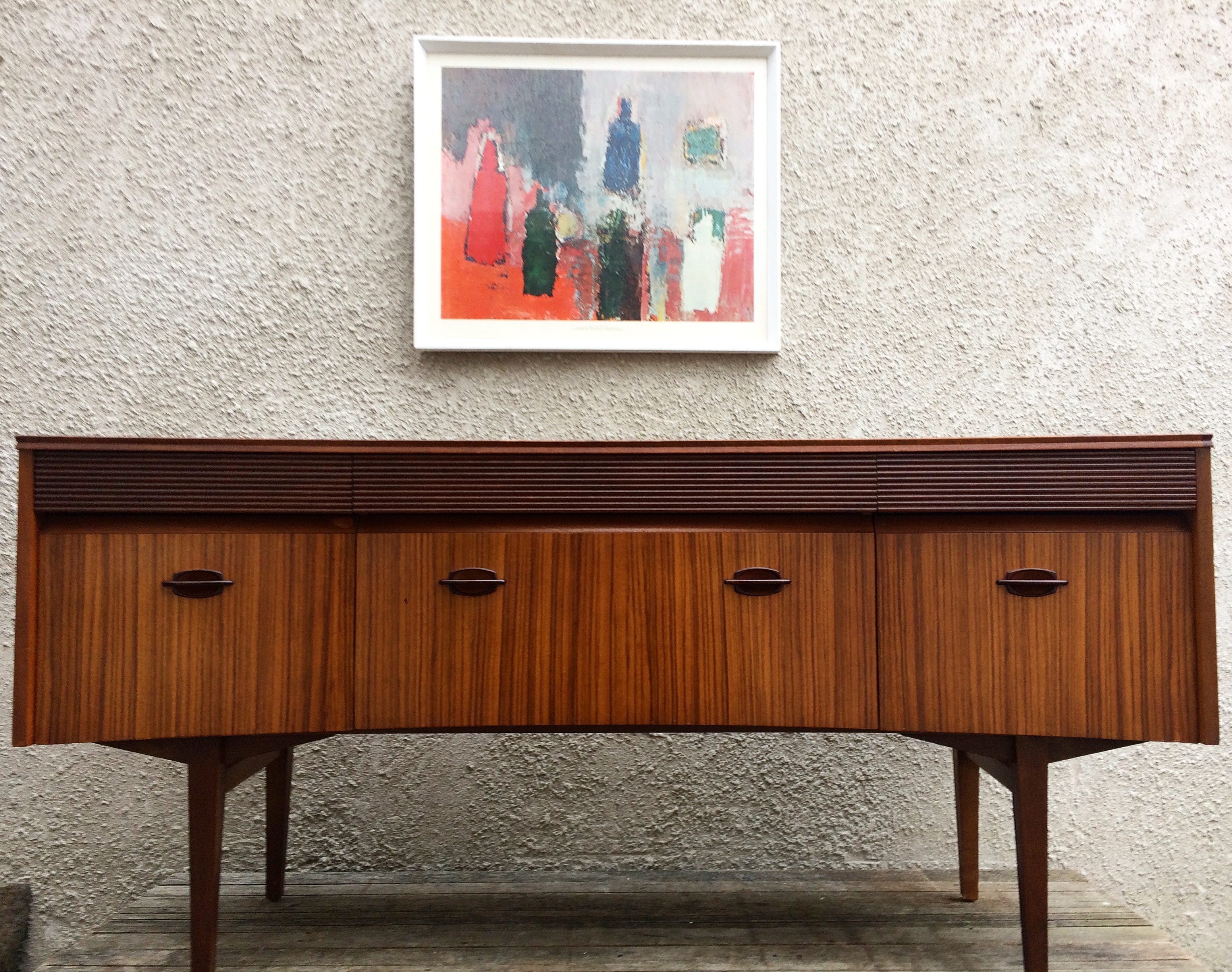 Mid Century Zebrano & Rosewood Dressing Table Desk Sideboard