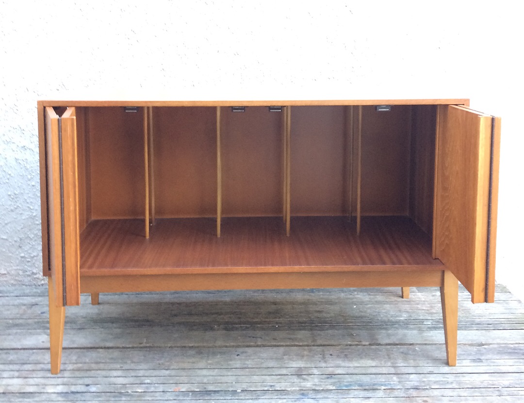 Vintage Mid Century Record Vinyl Cabinet With Bifold Doors – Pavement ...