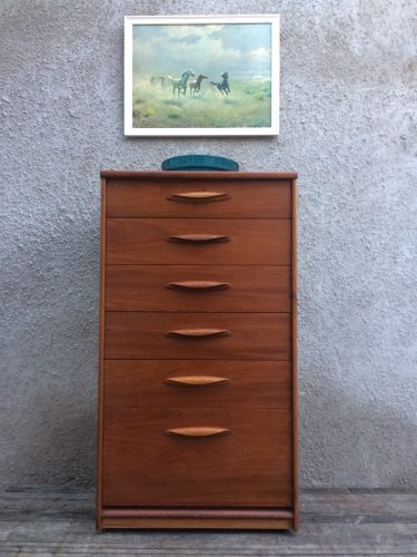 Vintage Austinsuite Teak Danish Style TallBoy on Castors
