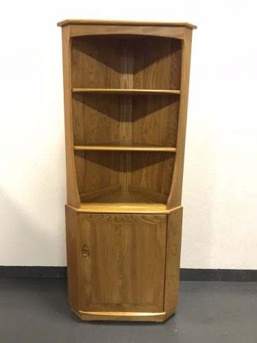 Retro 1980s Golden Dawn Ercol Corner Cabinet / Unit / Cupboard in Classic Ercol Elm & Beech