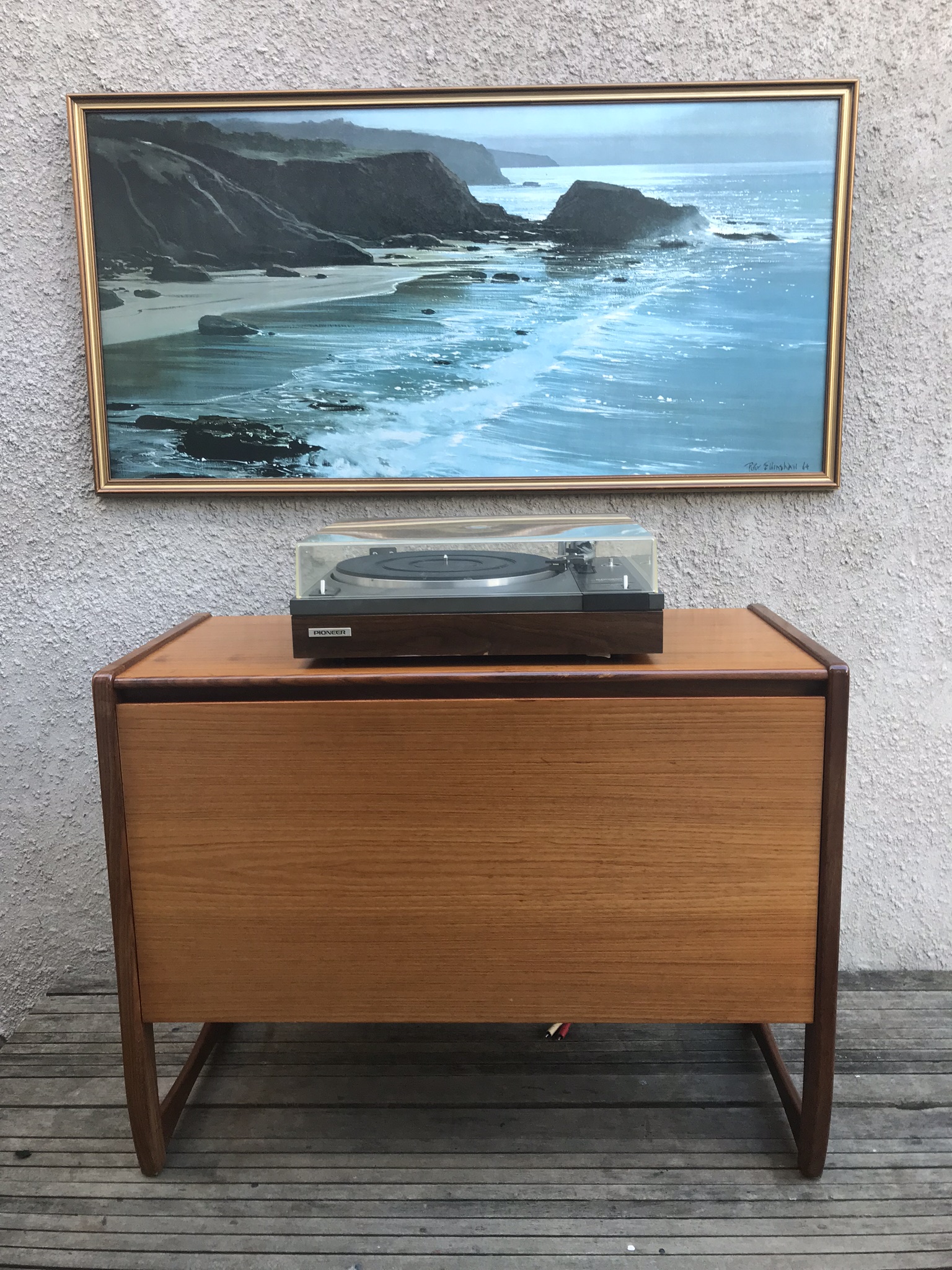 Retro Teak Record Cabinet Vinyl Storage Cupboard G Plan Style Quadrille Legs