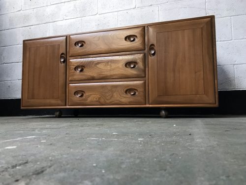 Vintage Ercol 455 Long Sideboard Mid Century Blonde Elm