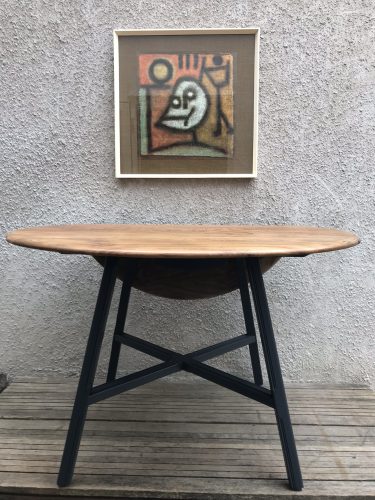 1960s Ercol 377 Elm & Beech Old Colonial Drop Leaf Dining Table