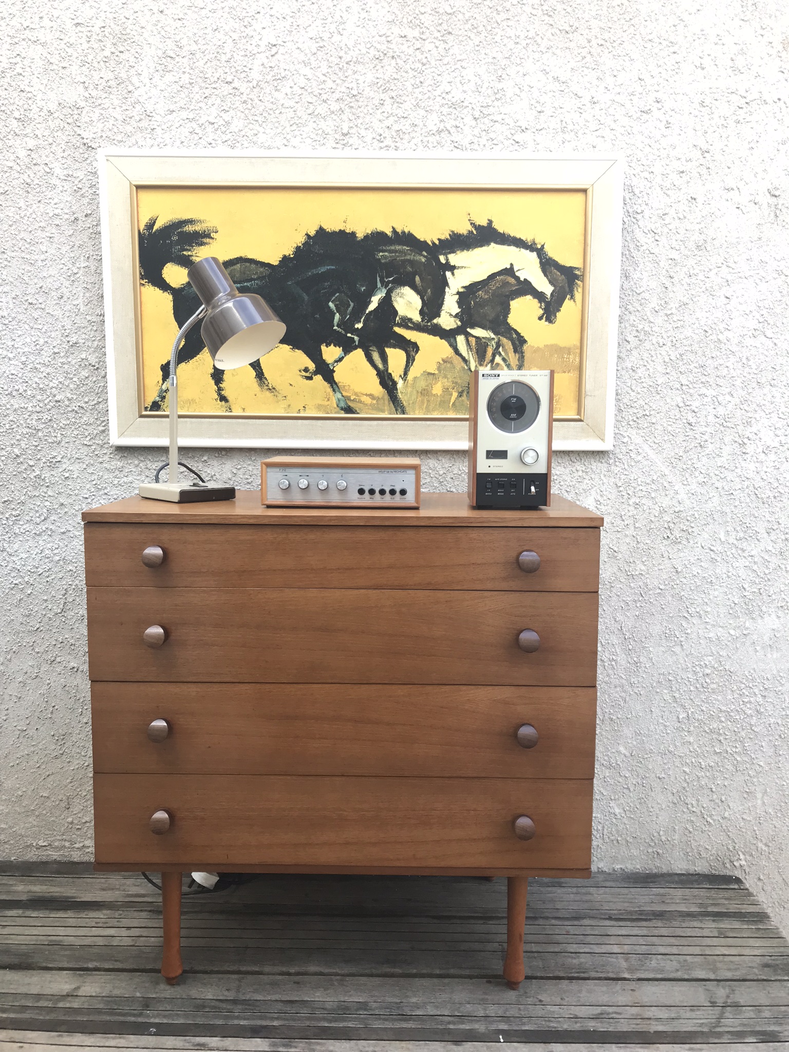 Mid Century AVALON Vintage Teak Chest Of 4 Drawers  / TallBoy