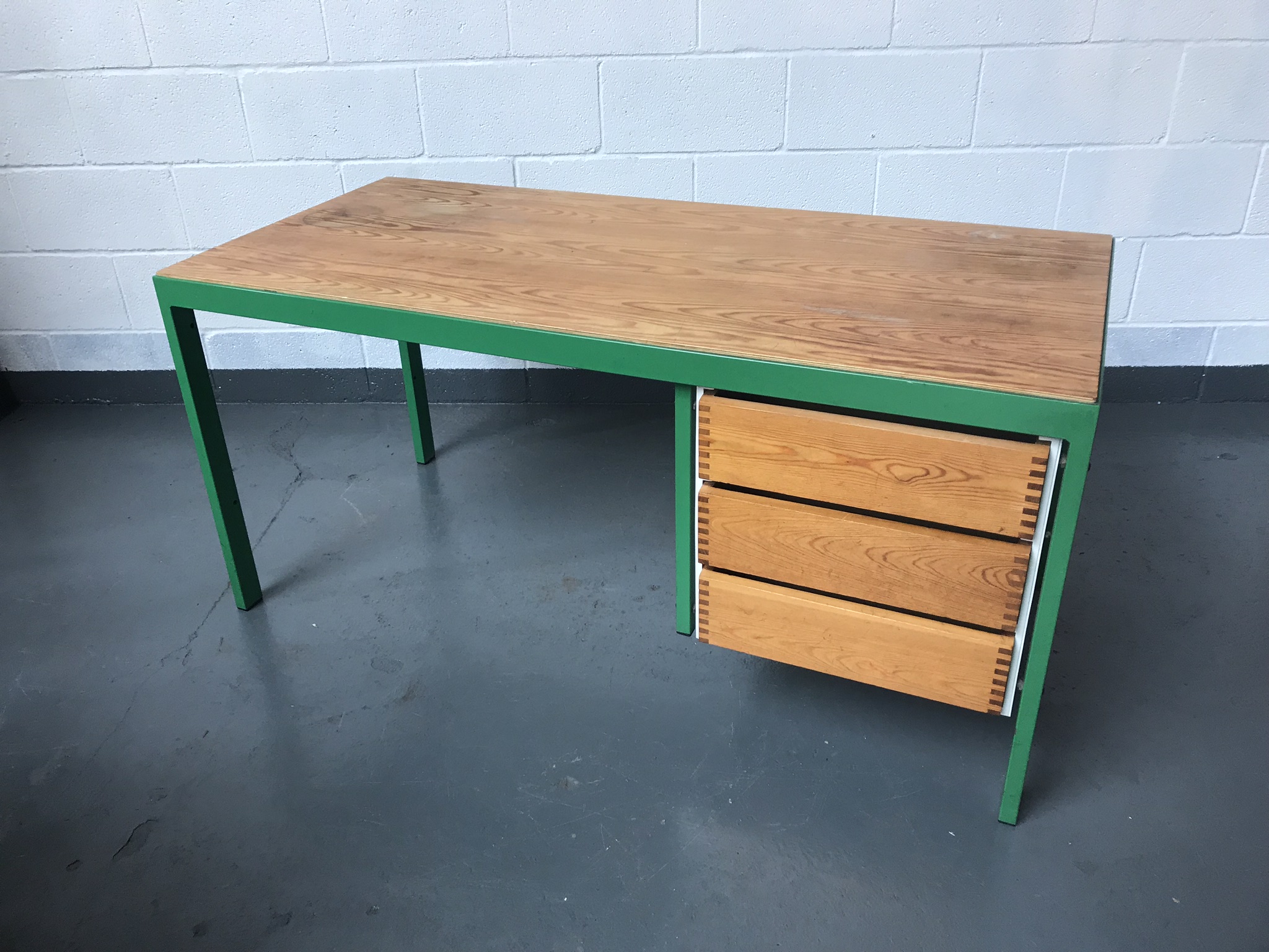 Industrial Retro 3 Drawer Metal & Wood Desk