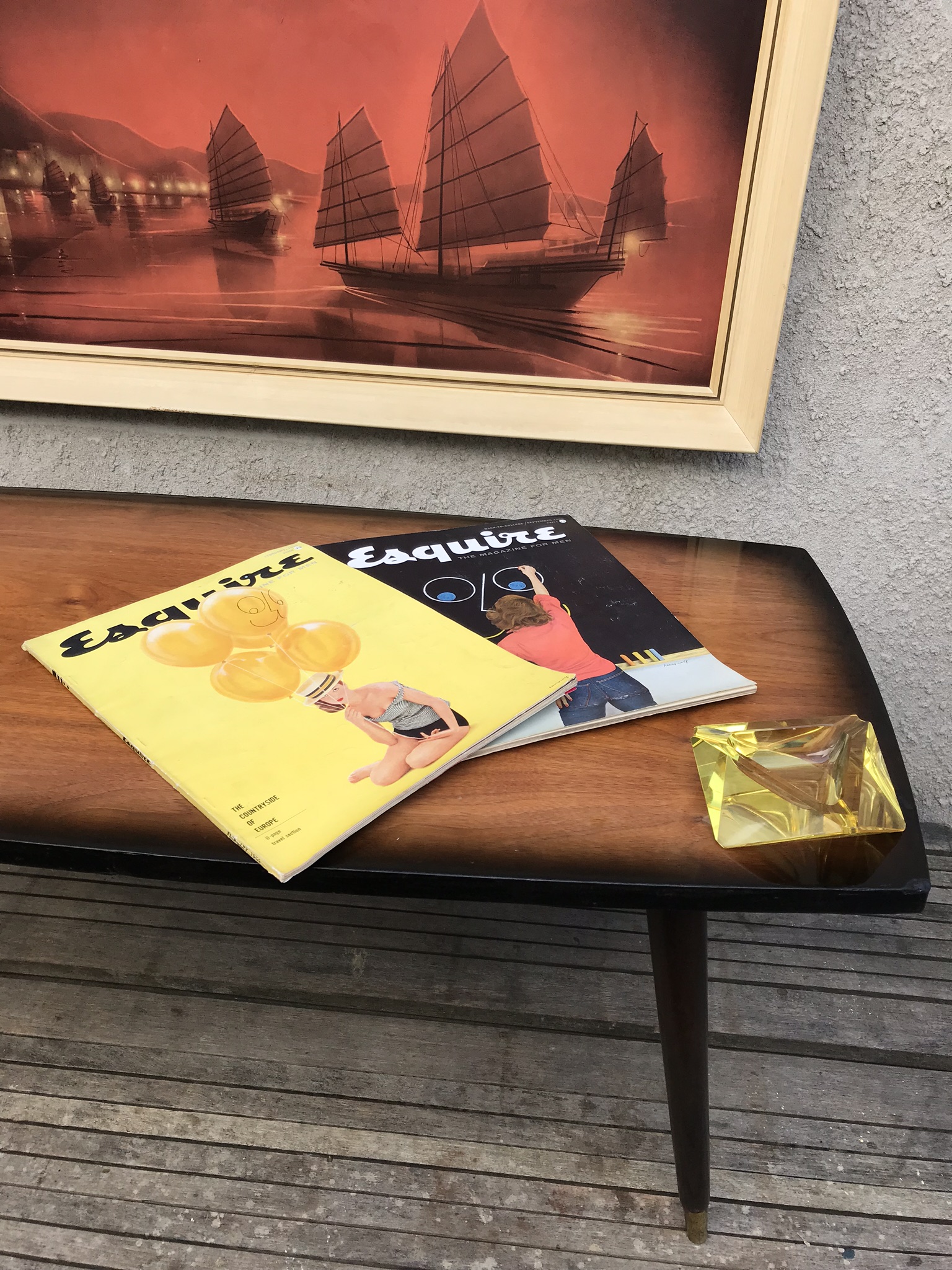 1950s Vintage Coffee Table with  Dansette Legs