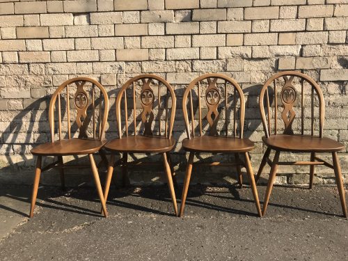 Set of 4 Vintage ERCOL Dining Chairs