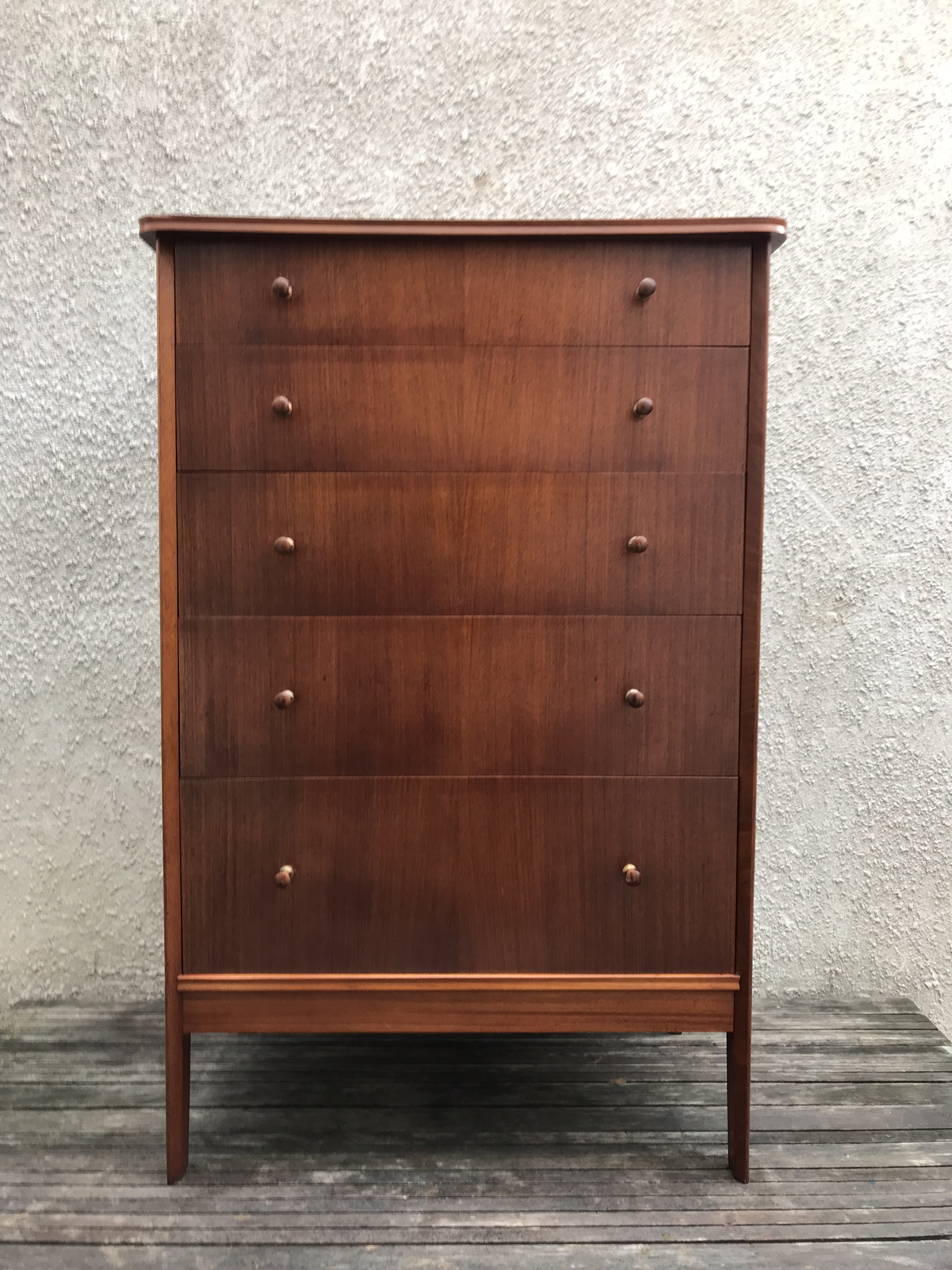 Vintage Mid Century VANSON Chest of 5 Drawers Tallboy