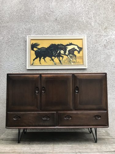 ERCOL Sideboard Mid Century Vintage Retro Blue Label Updated With Hairpin Legs!