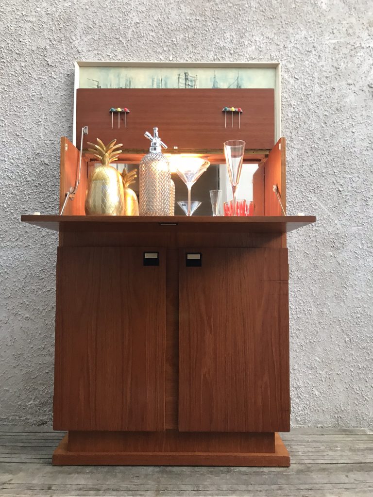 Sureline Mid Century Late 1950’s Teak Effect Cocktail By
