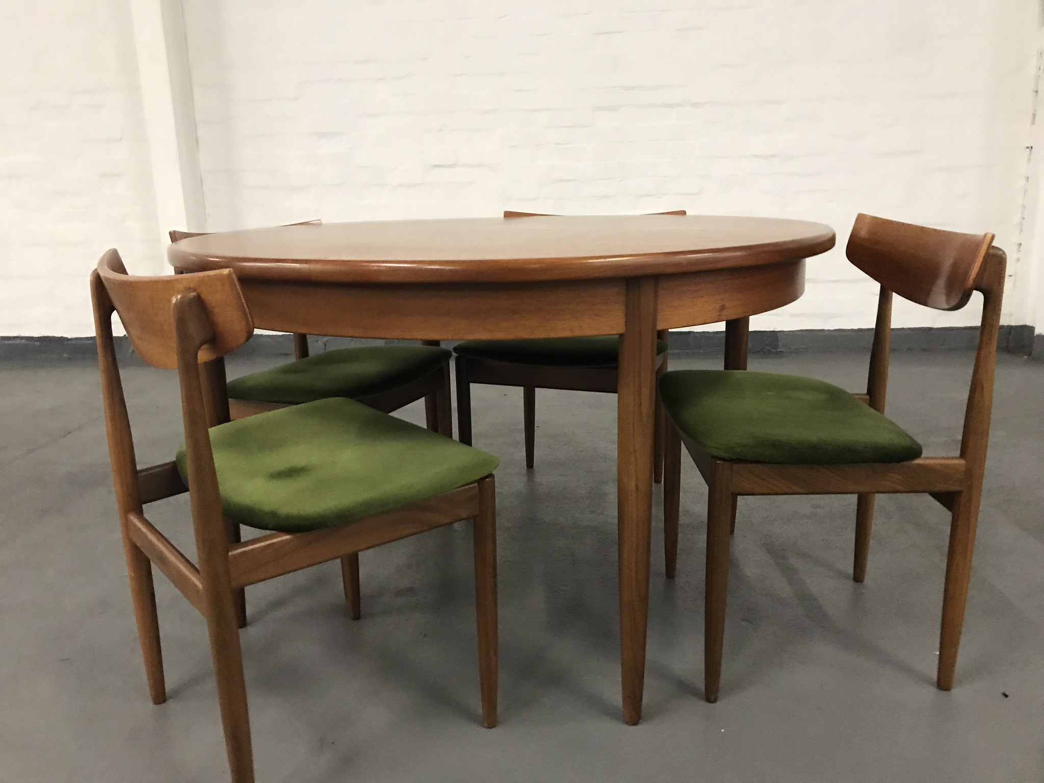 Vintage G Plan Fresco Dining Table and 4 Kofod Larsen Dining Chairs