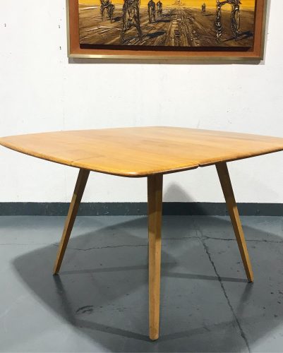 Vintage Mid Century ERCOL Blonde Square Drop Leaf Dining Kitchen Table