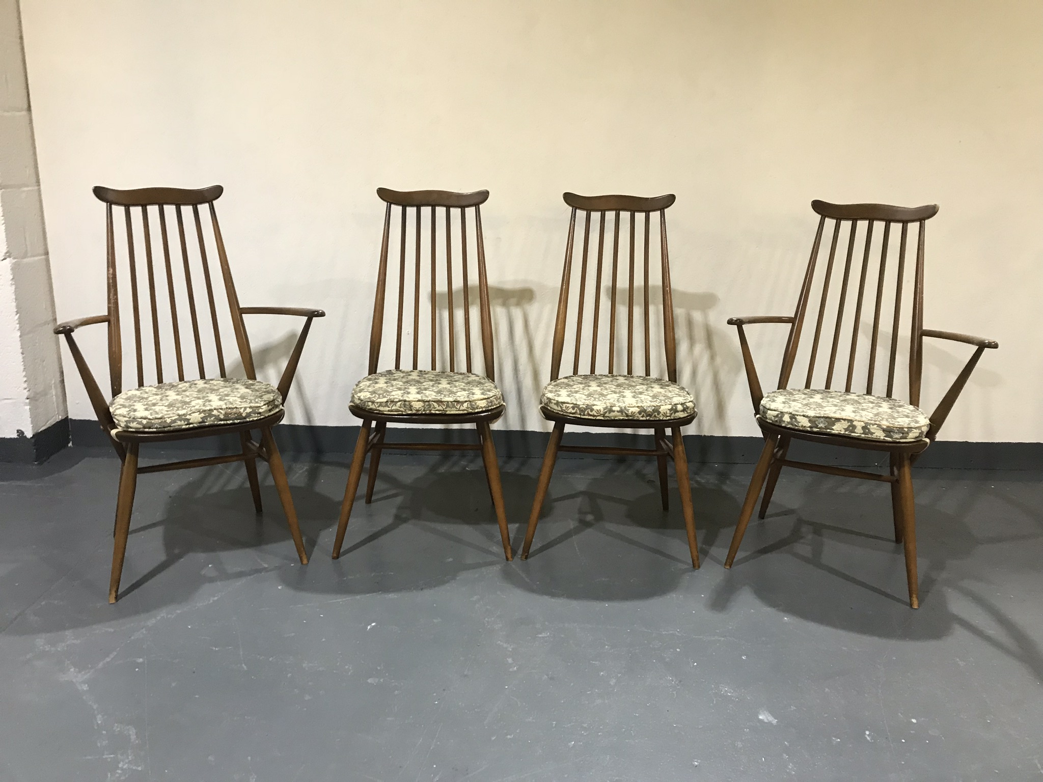 Set Of Four Vintage Ercol Windsor Goldsmith Dining Chairs Pavement Vintage 1431