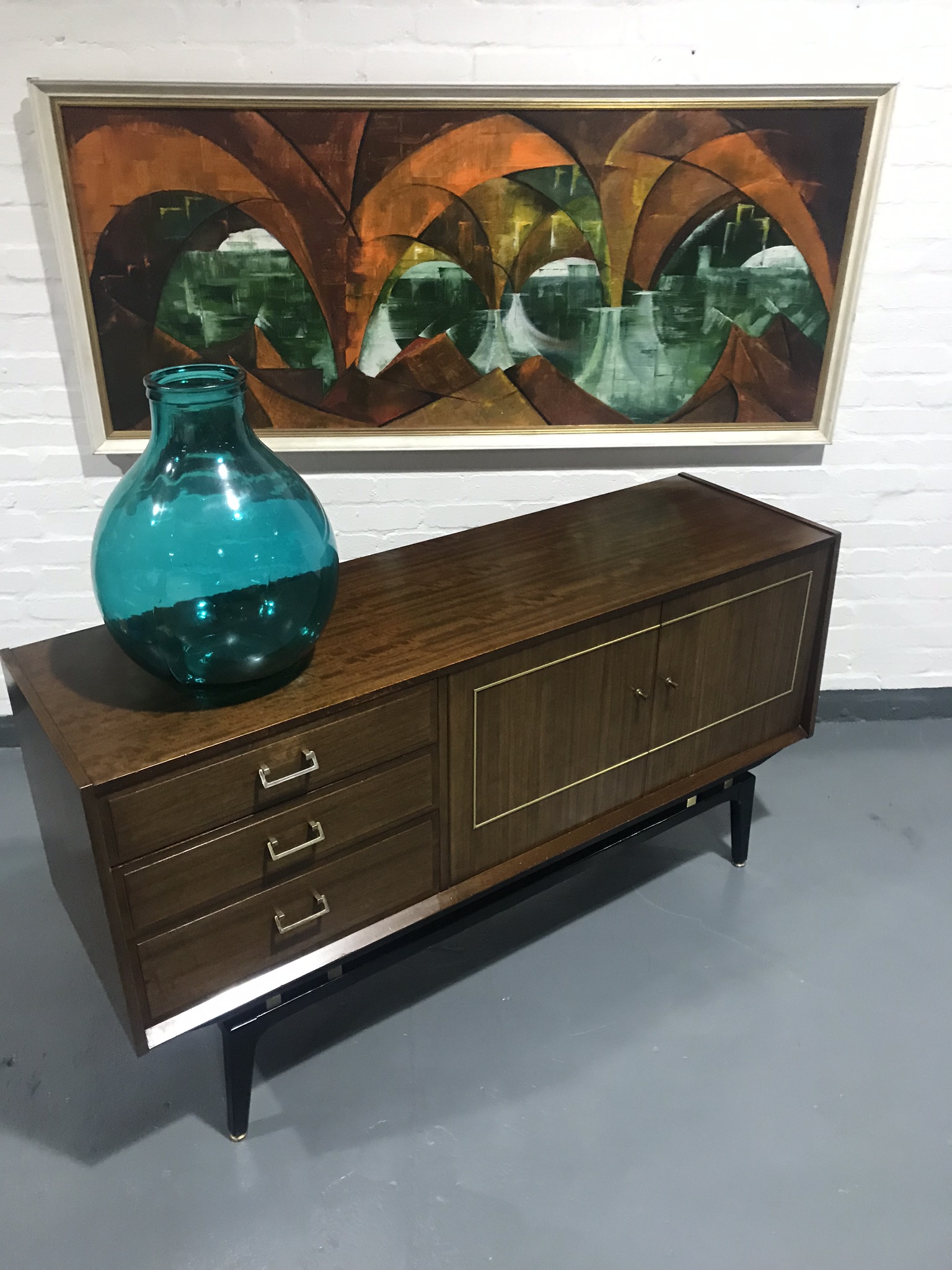 Vintage Mid Century NATHAN Tola / Teak Sideboard TV Unit Media Unit