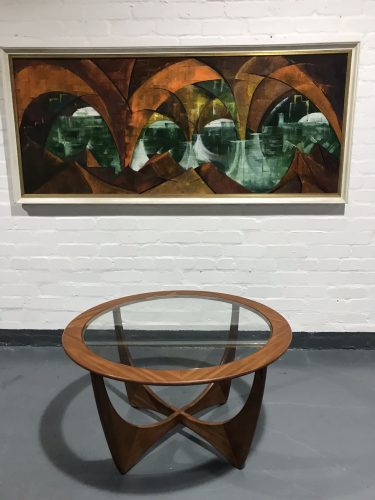 Vintage 1970s Teak Glass Circular 'Astro' Coffee Table by V.B. Wilkins for G Plan