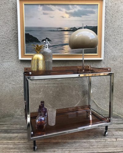 Mid Century Vintage MDA Chrome Drinks Trolley by Howard Miller for Merrow 1970s