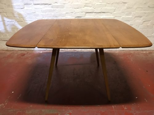 1960s ERCOL Drop Leaf Square Elm & Beech Dining Table Model 833