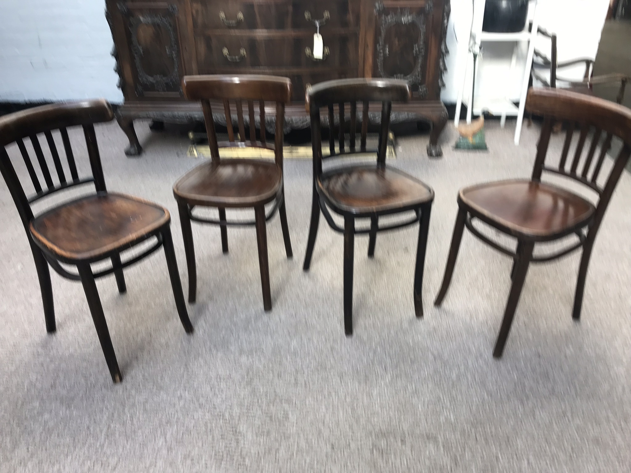 4 x Antique Bentwood Chairs Krakow, Poland Style of Early 20th
