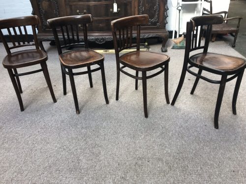 4 x Antique Bentwood Chairs Krakow, Poland Style of Thonet Early 20th Century