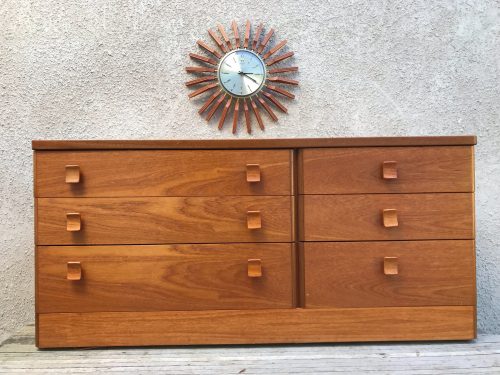 Retro 1970s Vintage STAG Teak Chest of 8 Drawers