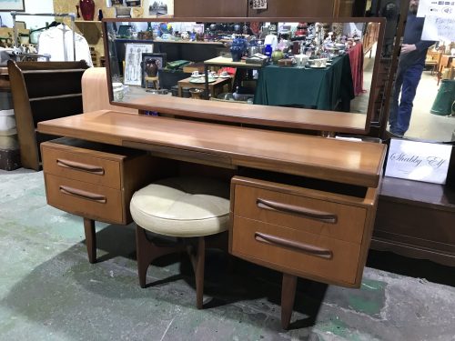 Mid Century G PLAN FRESCO Floating Top Desk / Dressing Table with Mirror & Matching Stool