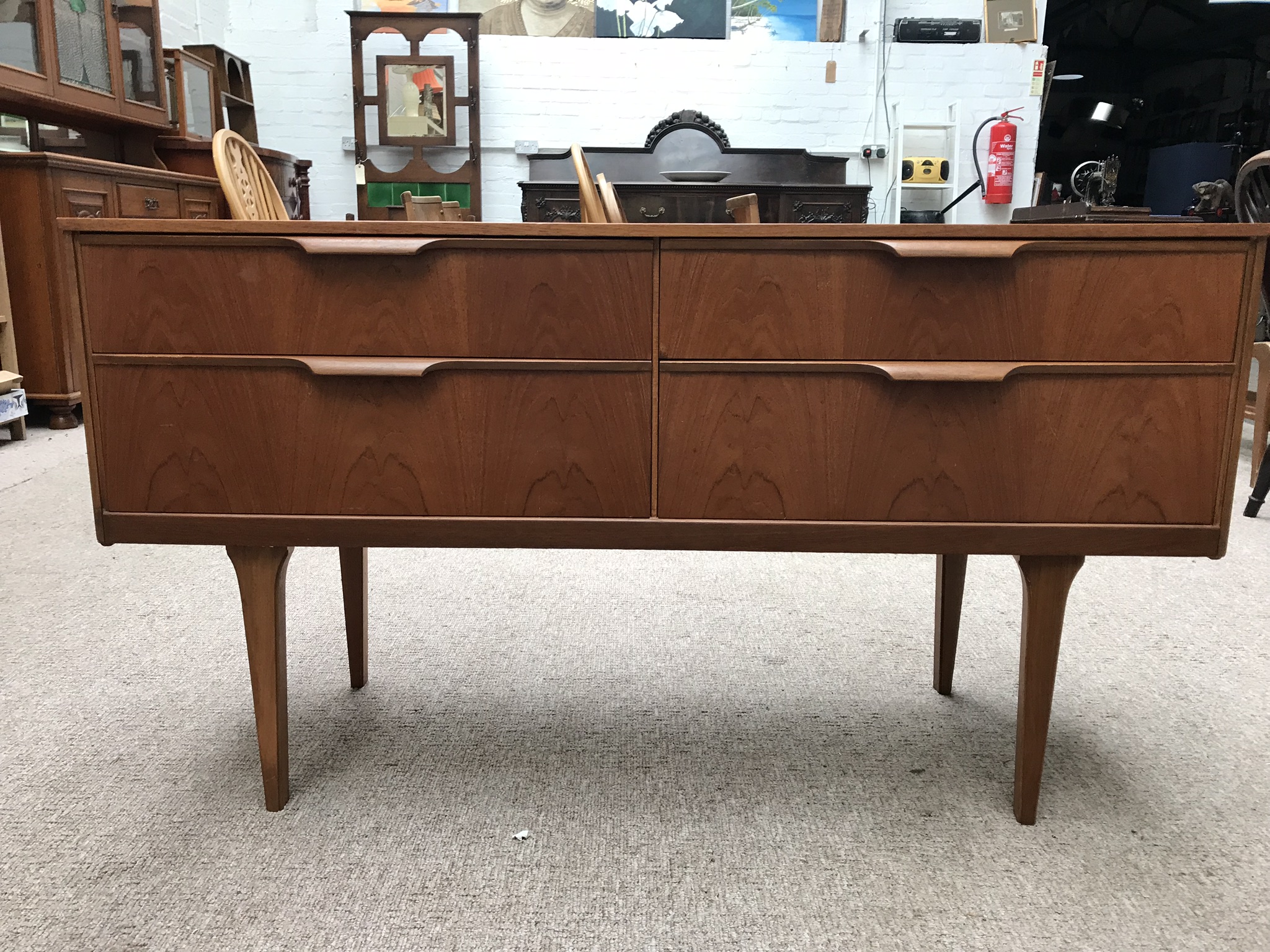 Vintage 1960s Teak Danish Style Dressing Table / Desk / Small Sideboard