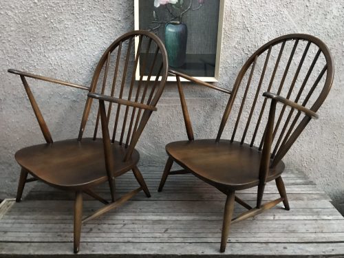 Pair of Vintage 1970s ERCOL Grandfather Armchairs / Easy Chairs