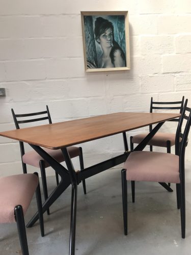 Vintage Original Mid Century 1950s G PLAN Dining 'Helicopter' Table & 4 Chairs