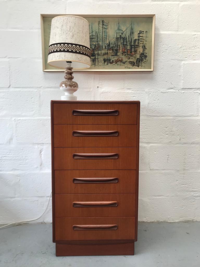 G PLAN Vintage Fresco Mid Century 1970s Teak Tallboy / Chest of Drawers