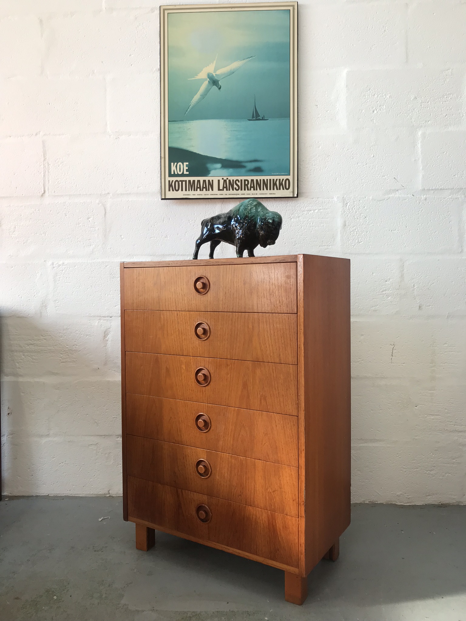 Vintage 1960s Swedish Mid Century Chest of Drawers 
