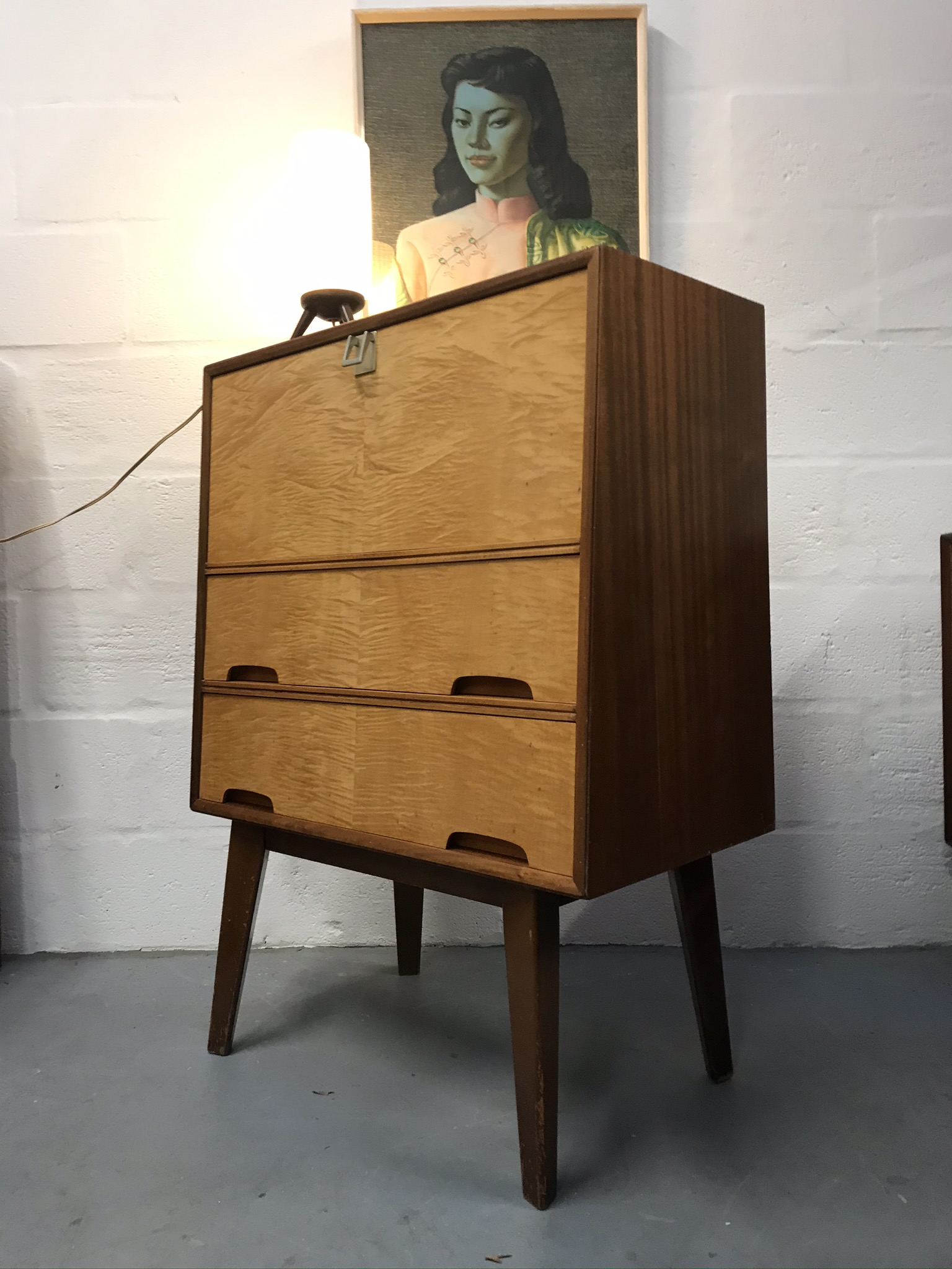 Vintage Mid Century 1960s / 1970s Vanson Bureau / Storage / Desk / Workstation