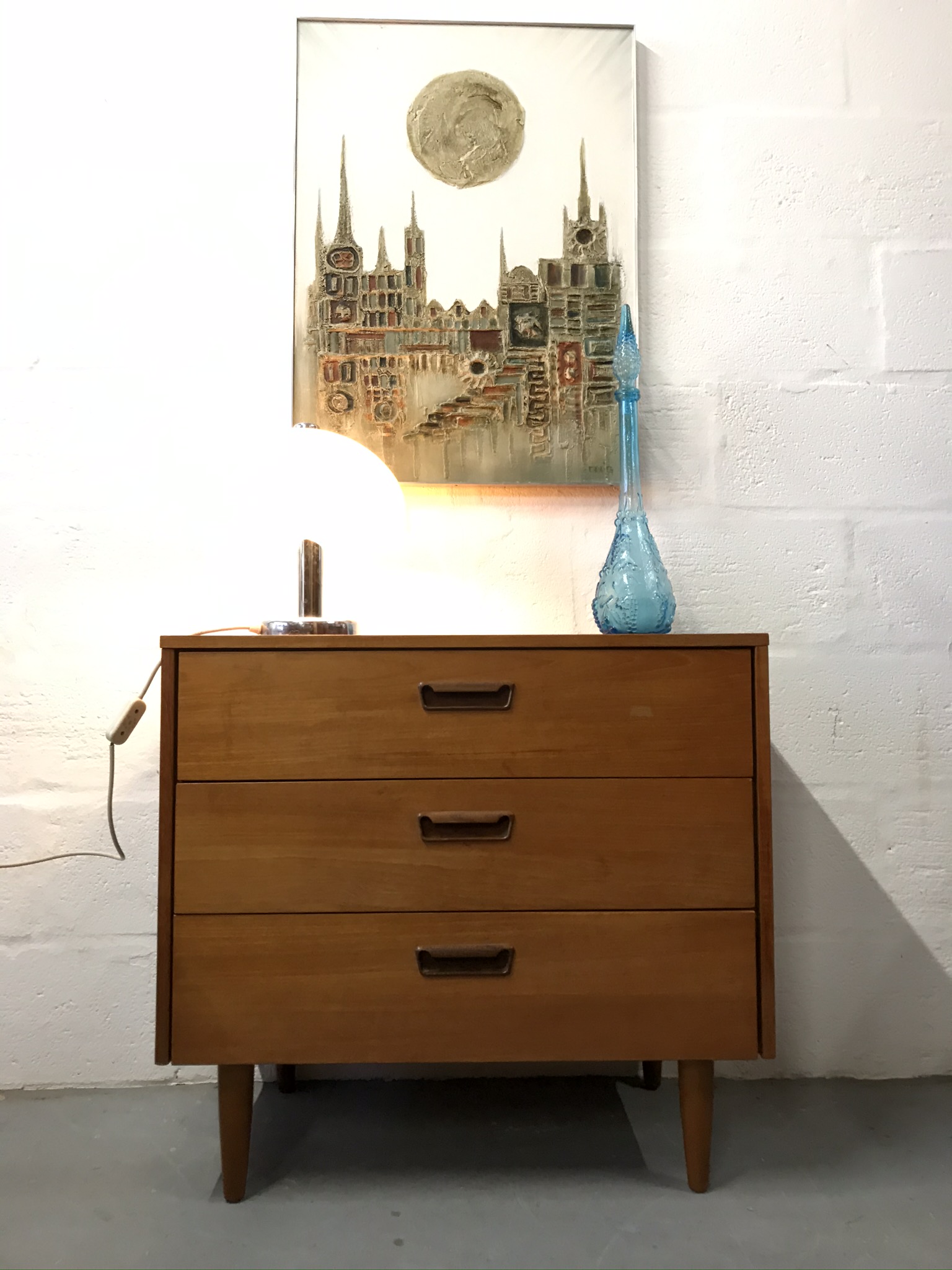 Small Vintage Retro SCHREIBER Chest of 3 Drawers