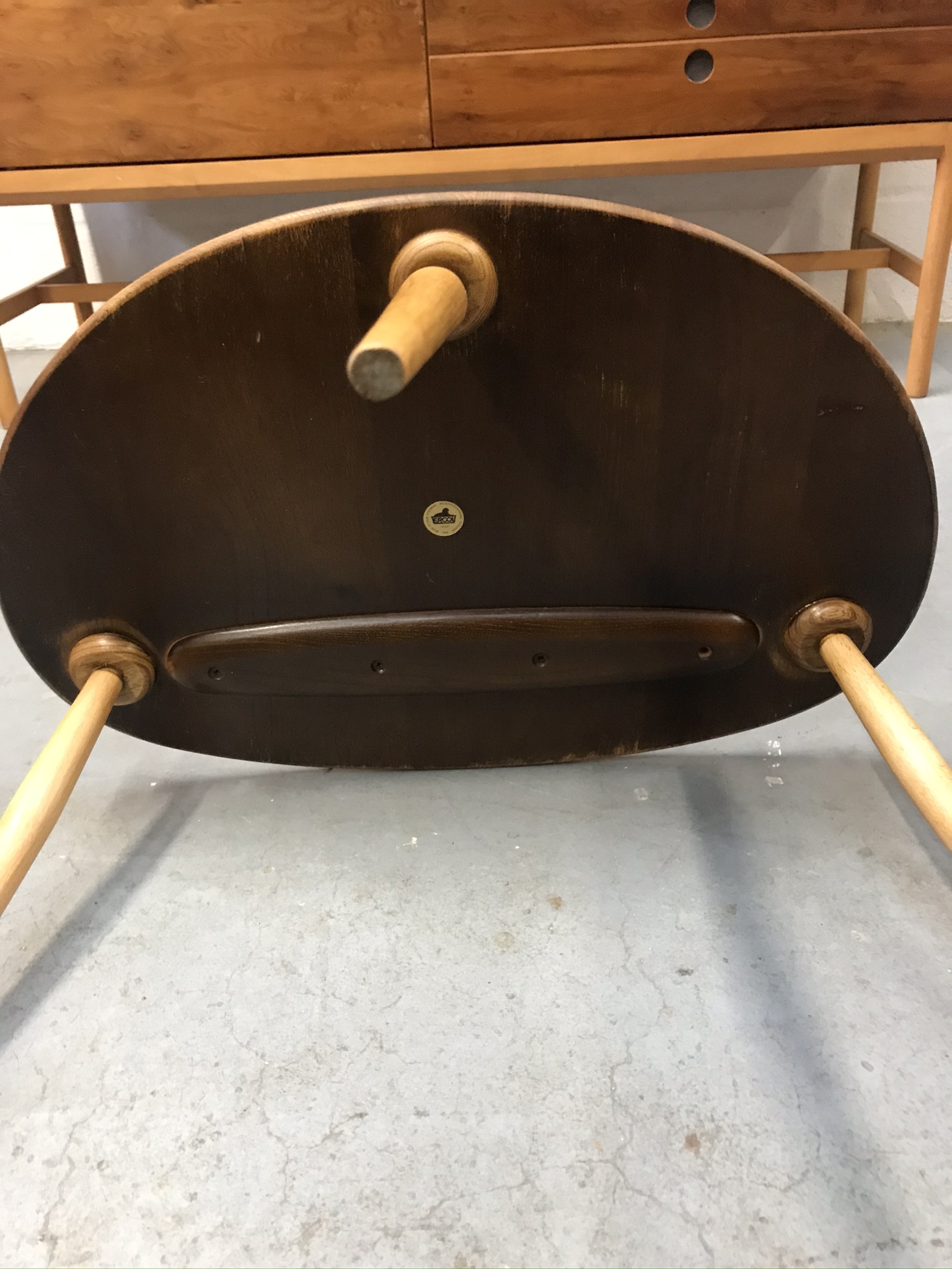 Large 1960s ERCOL Pebble Table Pavement Vintage